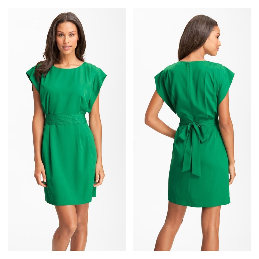 Eliza J Green Pintucked Day Dress